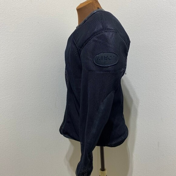 Vanson Black Mesh Motorcycle Jacket Size Medium No Back Pad - Picture 4 of 12